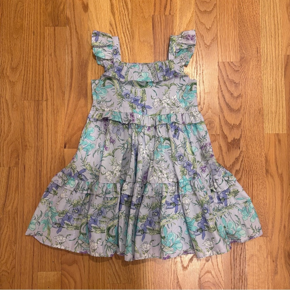 Janie and Jack NWT Botanical Floral Tiered Dress Lavender 2T $79
